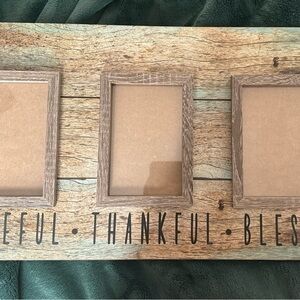 Rustic Wooden Triple Photo Frame